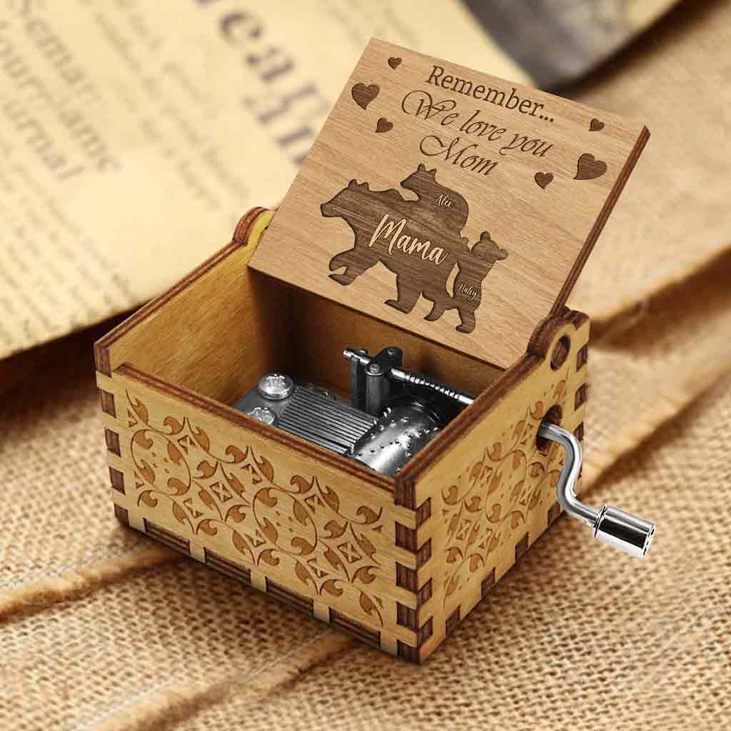 Remember We Love You Mom - Personalized Mother's Day Mother Hand Crank Music Box