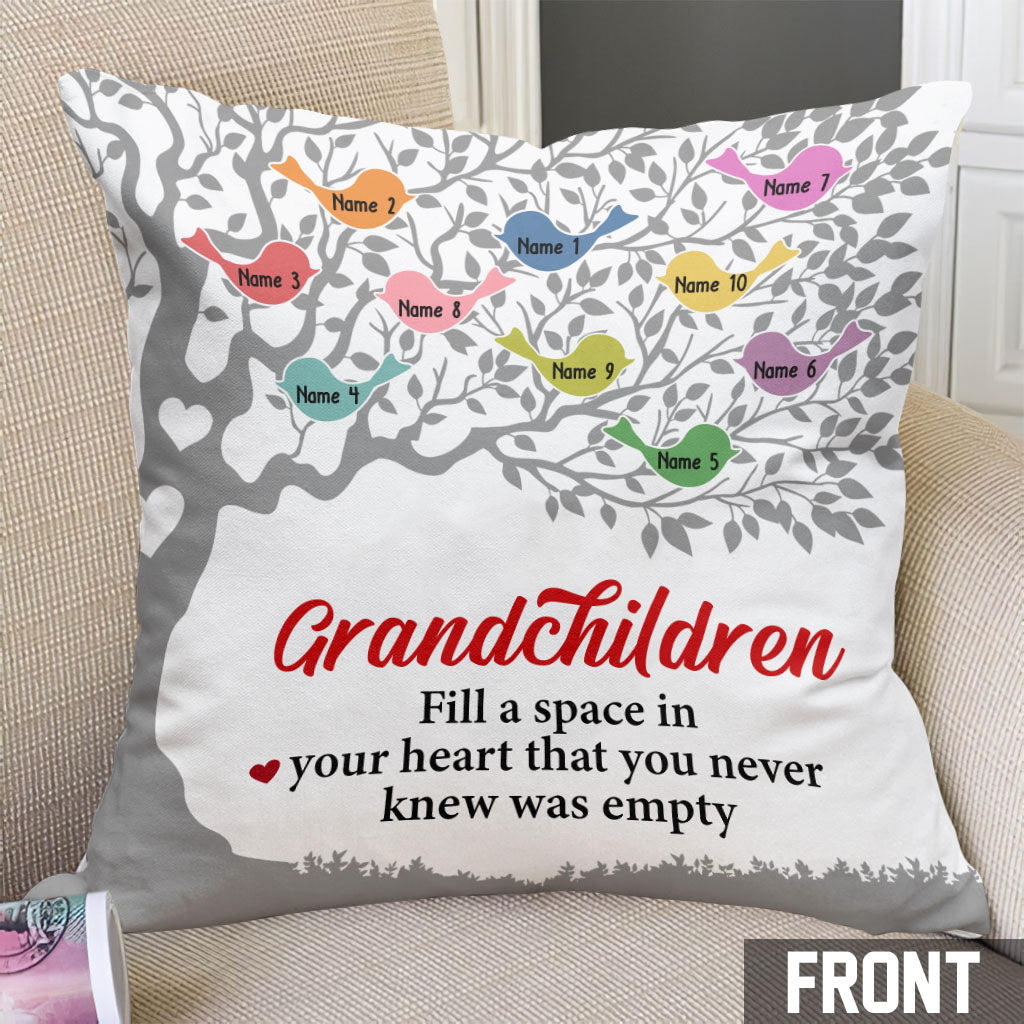 Arbre généalogique de grand-mère - Coussin décoratif personnalisé pour la fête des mères