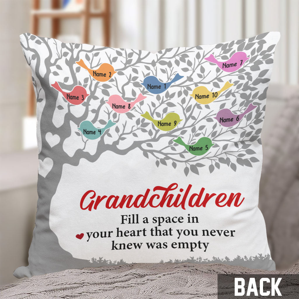 Arbre généalogique de grand-mère - Coussin décoratif personnalisé pour la fête des mères