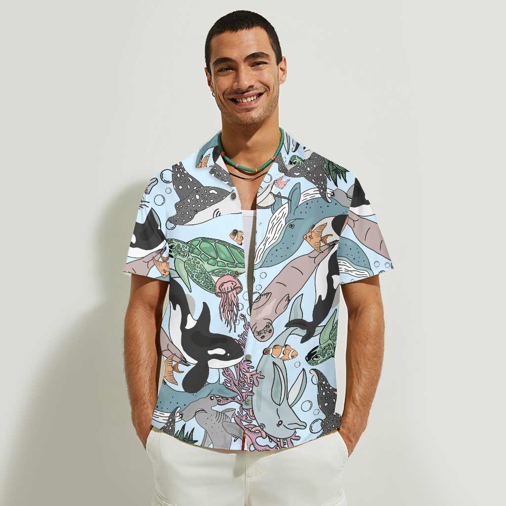 Chemise hawaïenne Sealife Orca Whale - Amoureux de la mer
