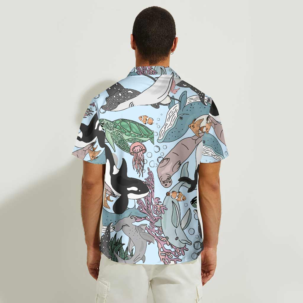 Chemise hawaïenne Sealife Orca Whale - Amoureux de la mer