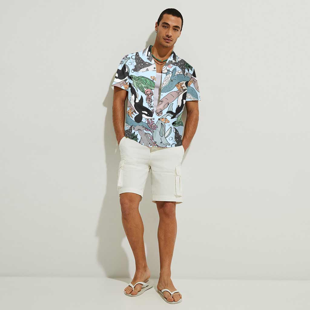 Chemise hawaïenne Sealife Orca Whale - Amoureux de la mer
