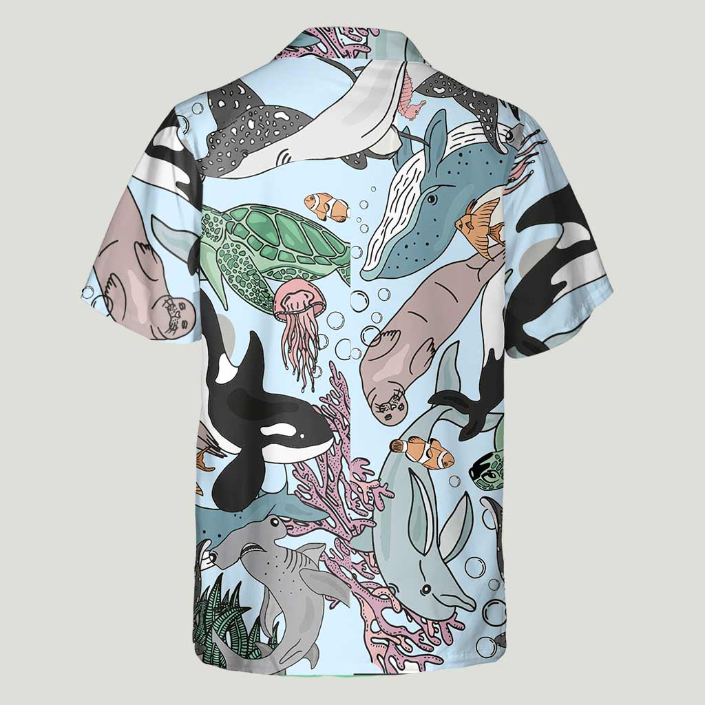 Chemise hawaïenne Sealife Orca Whale - Amoureux de la mer