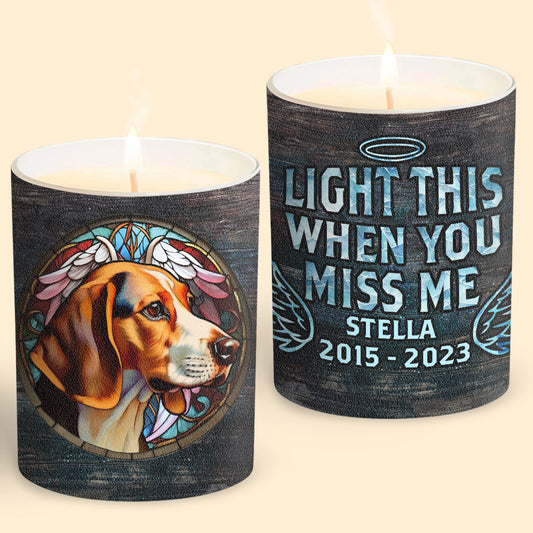 Allume cette bougie quand tu me manques - Bougie personnalisée pour chien avec couvercle en bois