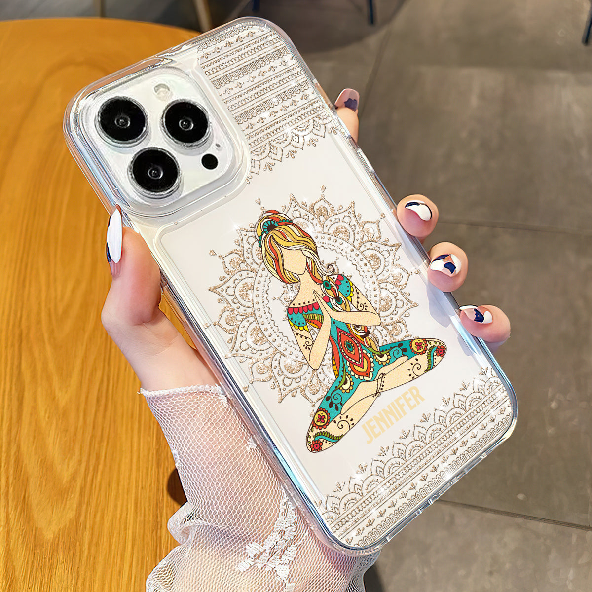 Laissez tomber - Coque de téléphone transparente personnalisée de yoga