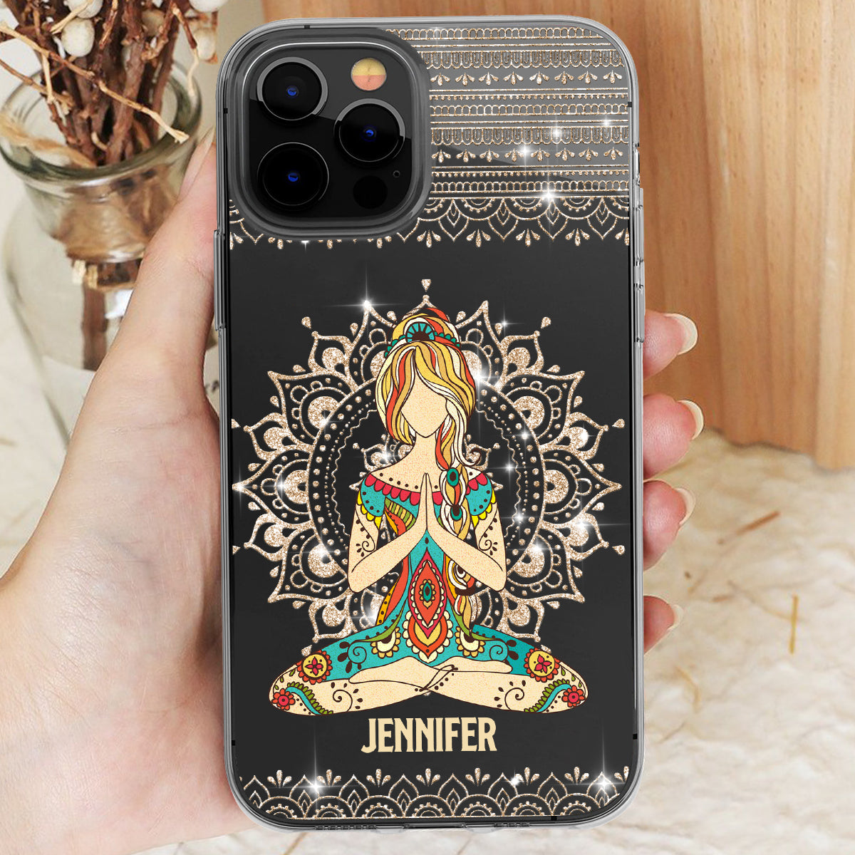 Laissez tomber - Coque de téléphone transparente personnalisée de yoga
