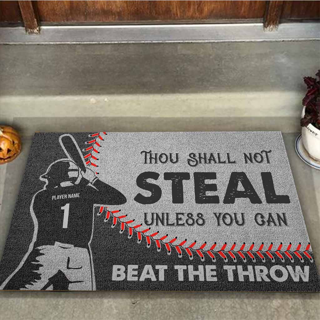 Tu ne voleras point - Paillasson personnalisé sur le thème du baseball