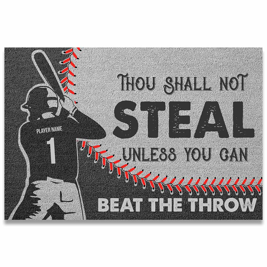 Tu ne voleras point - Paillasson personnalisé sur le thème du baseball