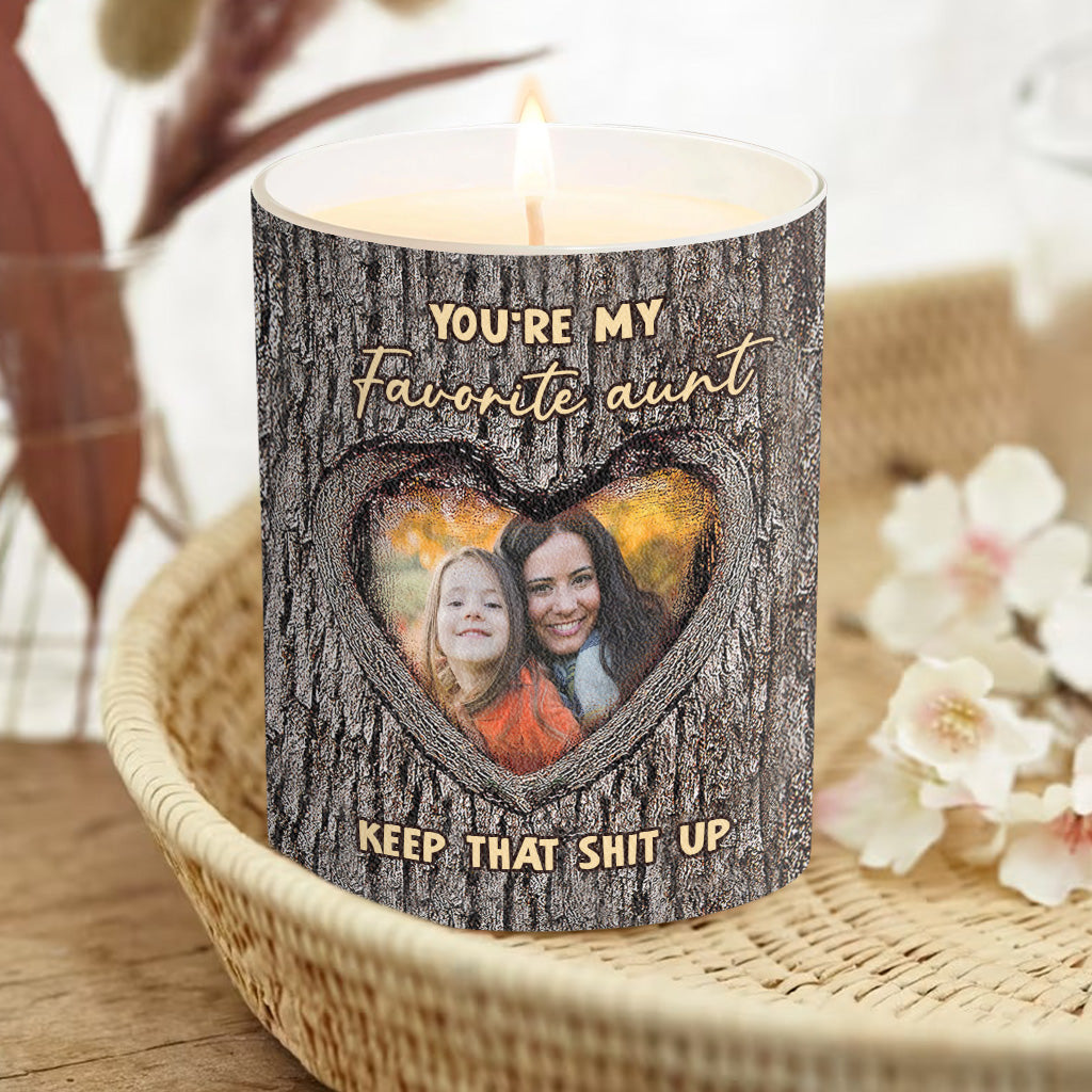 Tu es ma tante préférée - Cadeau pour tante - Bougie personnalisée avec couvercle en bois