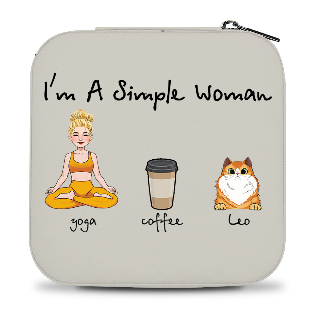 Ich bin eine einfache Frau – Yoga-Geschenk für Hunde- und Katzenliebhaber – Personalisierte Schmuckschatulle