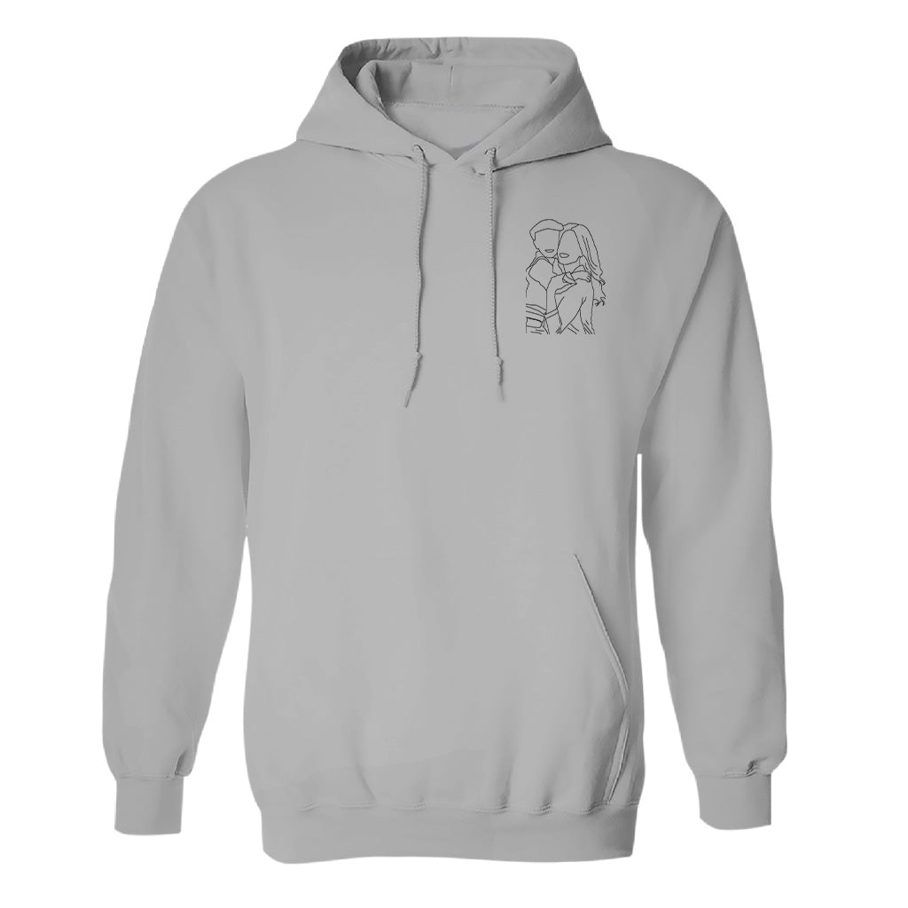 Custom Line Art - Personalized Step Mom Embroidered Hoodie