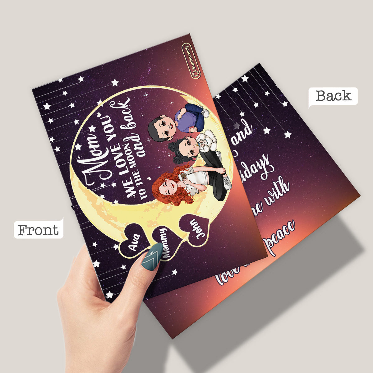 Love You To The Moon & Back - Personalized Greeting Card