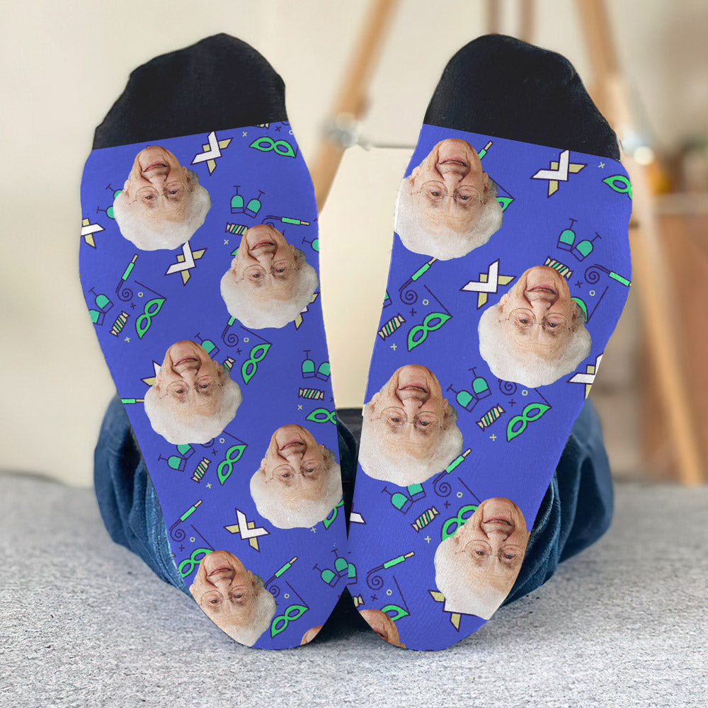 Individuelles Gesichtsmuster für Partys – Personalisierte Oma-Socken