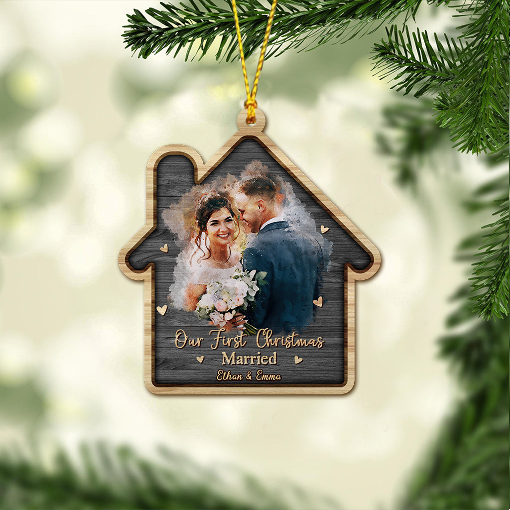 Our First Christmas - Personalized Husband And Wife Ornament