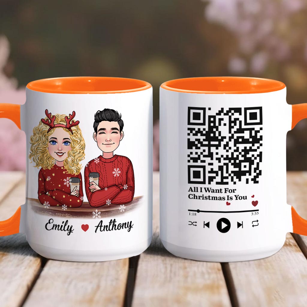 Tout ce que je veux pour Noël, c'est toi - Mug personnalisé pour couple