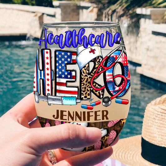 Nurse Life - Nurse gift for mom, her, wife, girlfrend - Personalized All Over Wine Glass