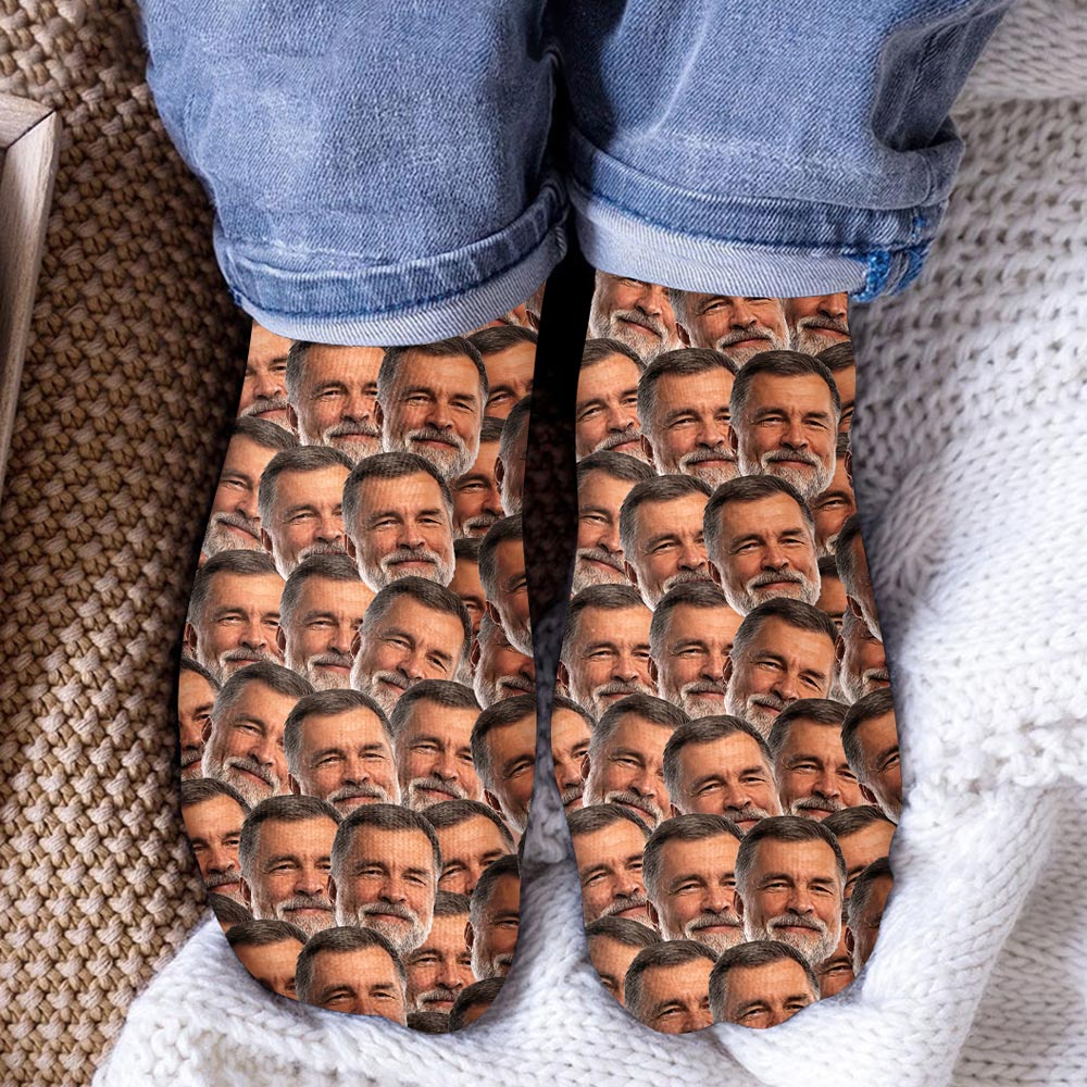 Customizable Printed Face - Personalized Father Socks