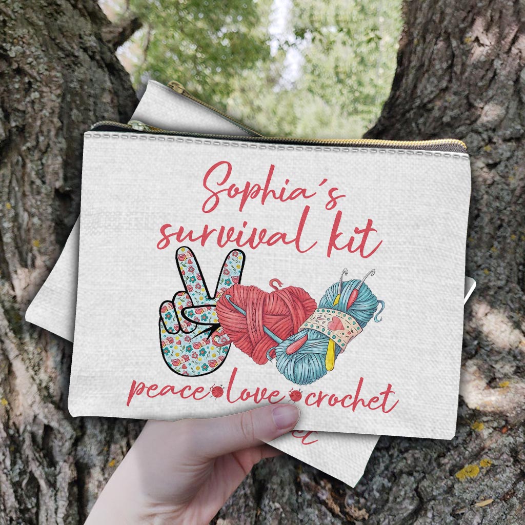 Peace Love Crochet – Personalisierte Häkeltasche