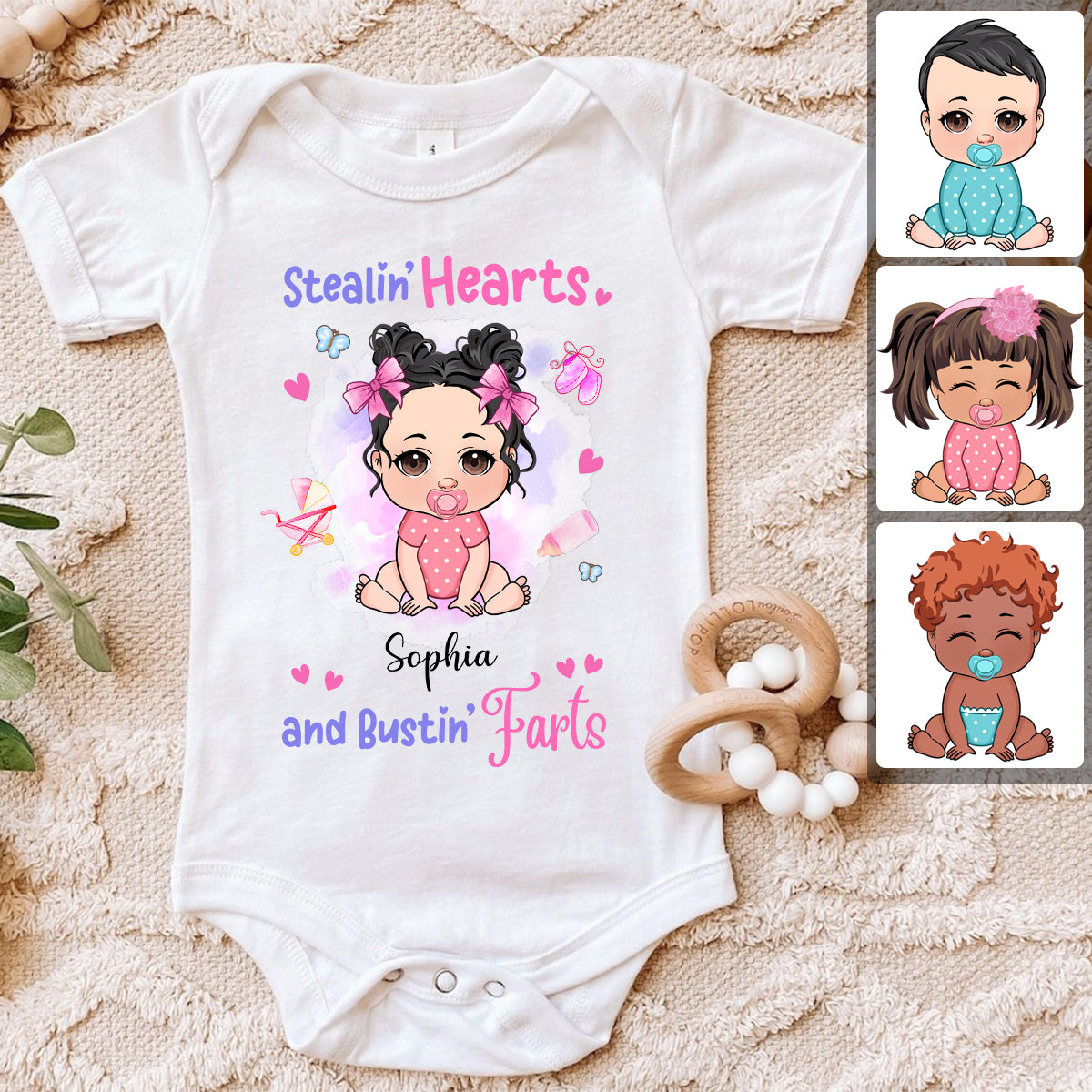 Stealing Hearts - Personalisierter Neugeborenen-Body