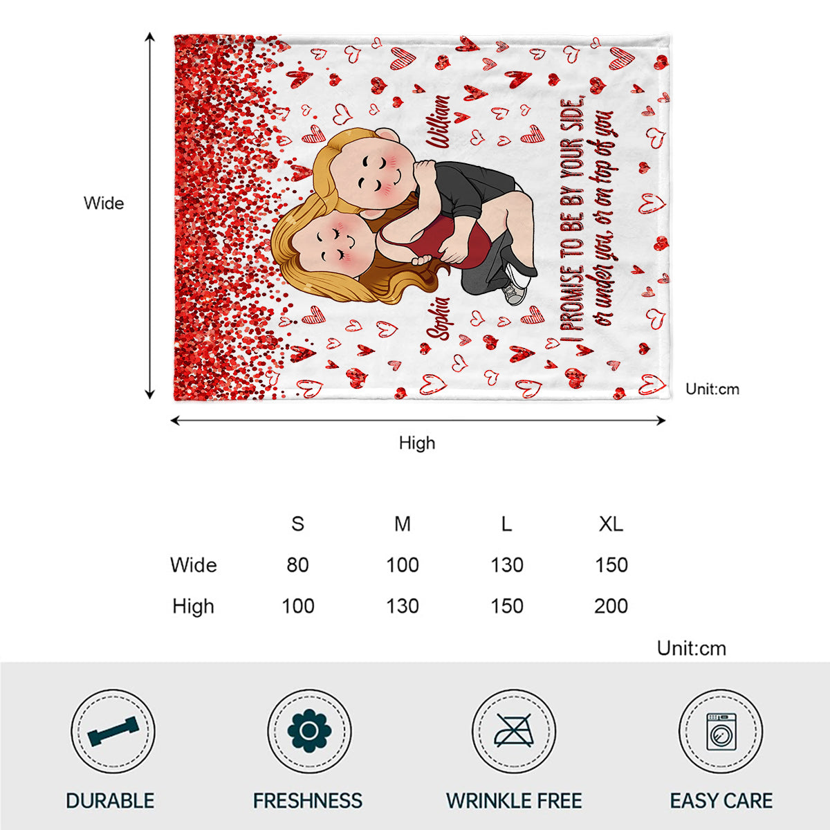 I Promise To Be By Your Side - Personalized Couple Blanket