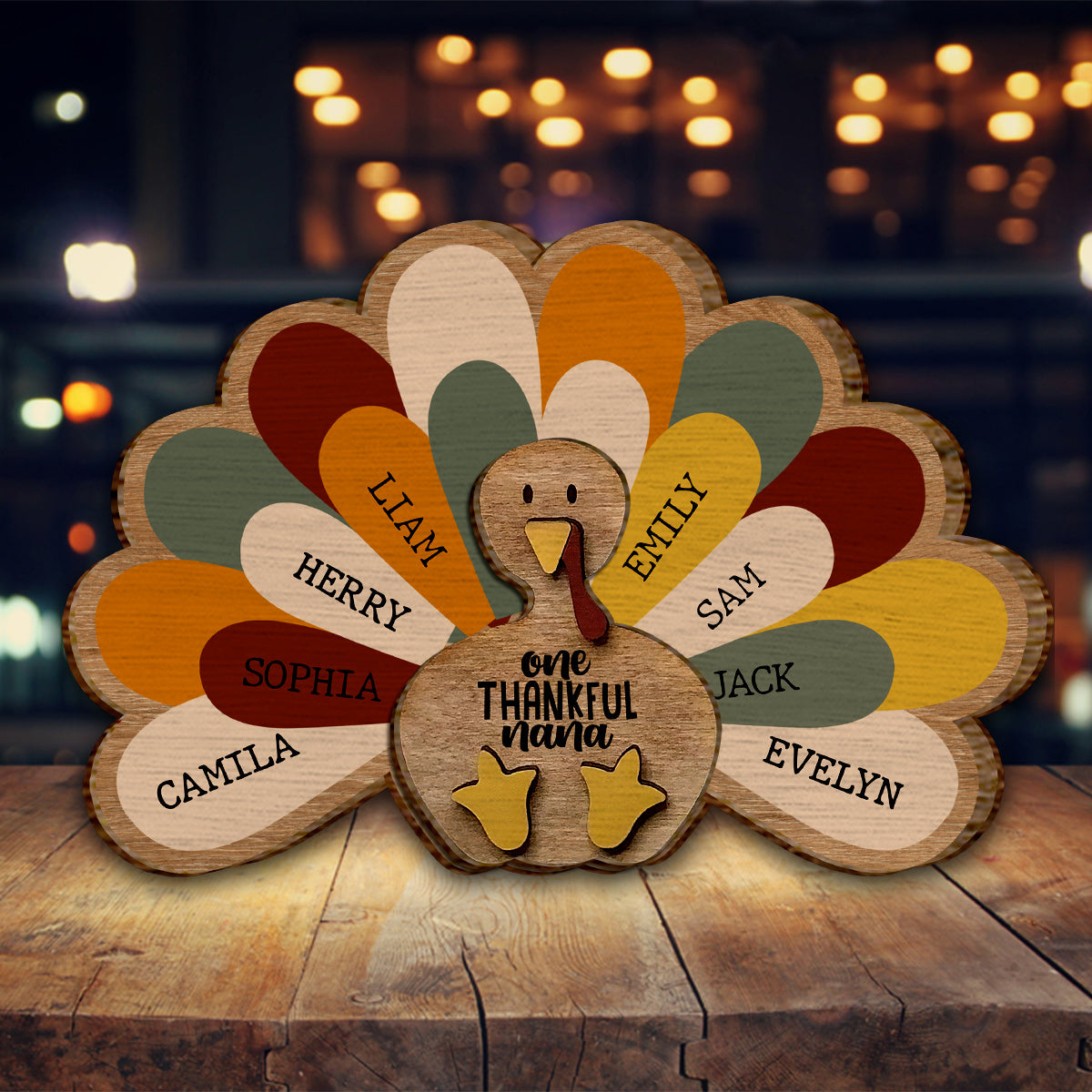 Eine dankbare Oma – Geschenk für Oma – Personalisiertes zweilagiges Holzschild / Holzplakette