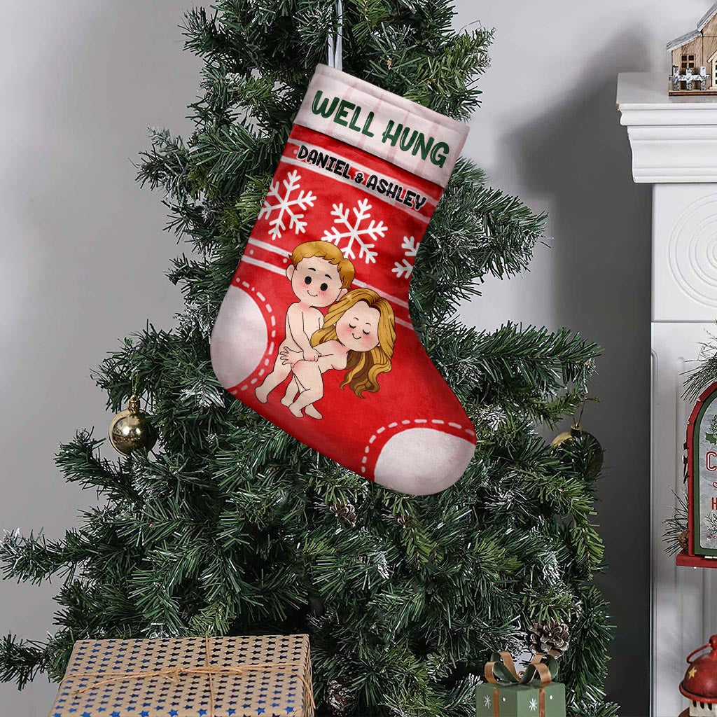 Well Hung - Personalized Couple Christmas Stockings