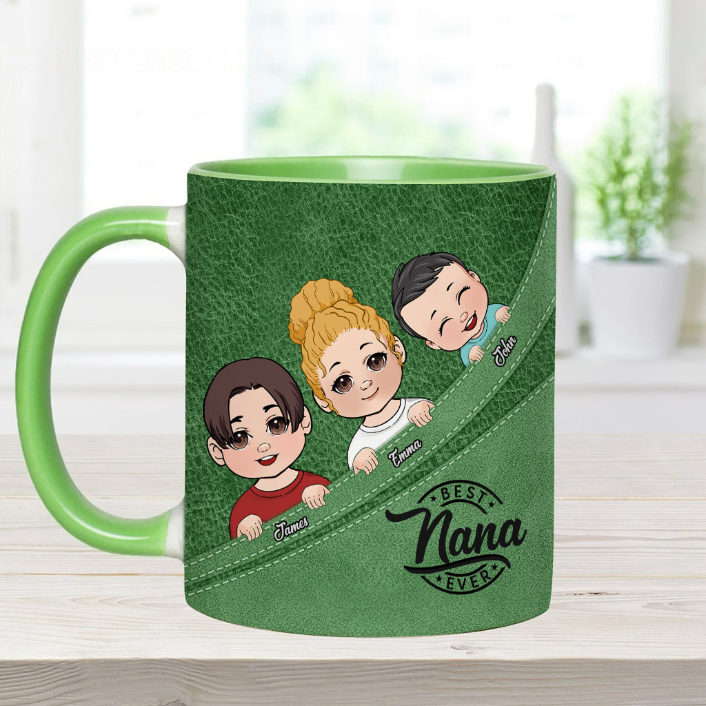 Best Grandma / Grandpa / Dad / Mom Ever - Personalized Grandma Accent Mug