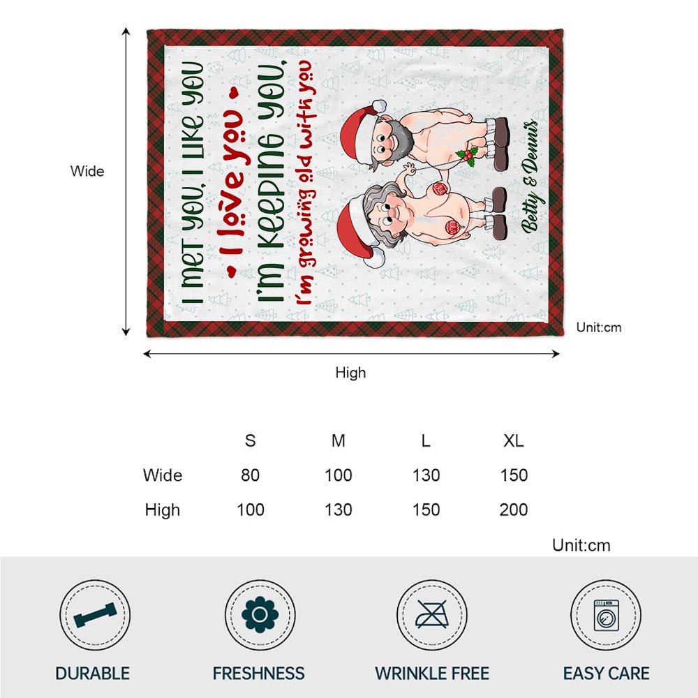 I’m Growing Old With You - gift for husband, wife - Personalized Blanket