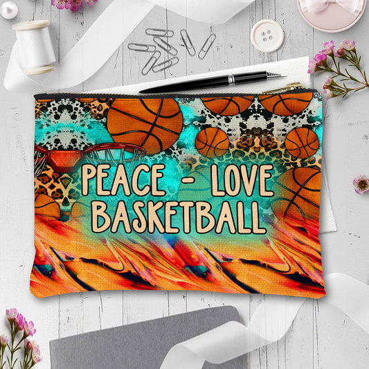 Peace Love Basketball Leopard – Personalisierte Basketballtasche
