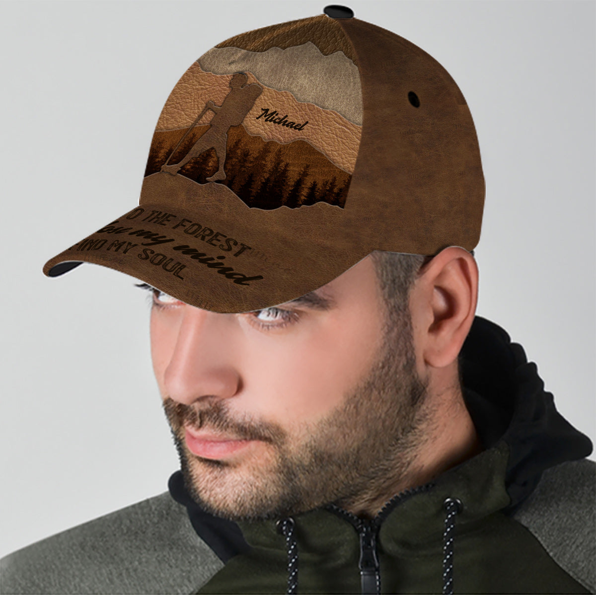 Und hinein in den Wald gehe ich - Personalisierte klassische Wanderkappe