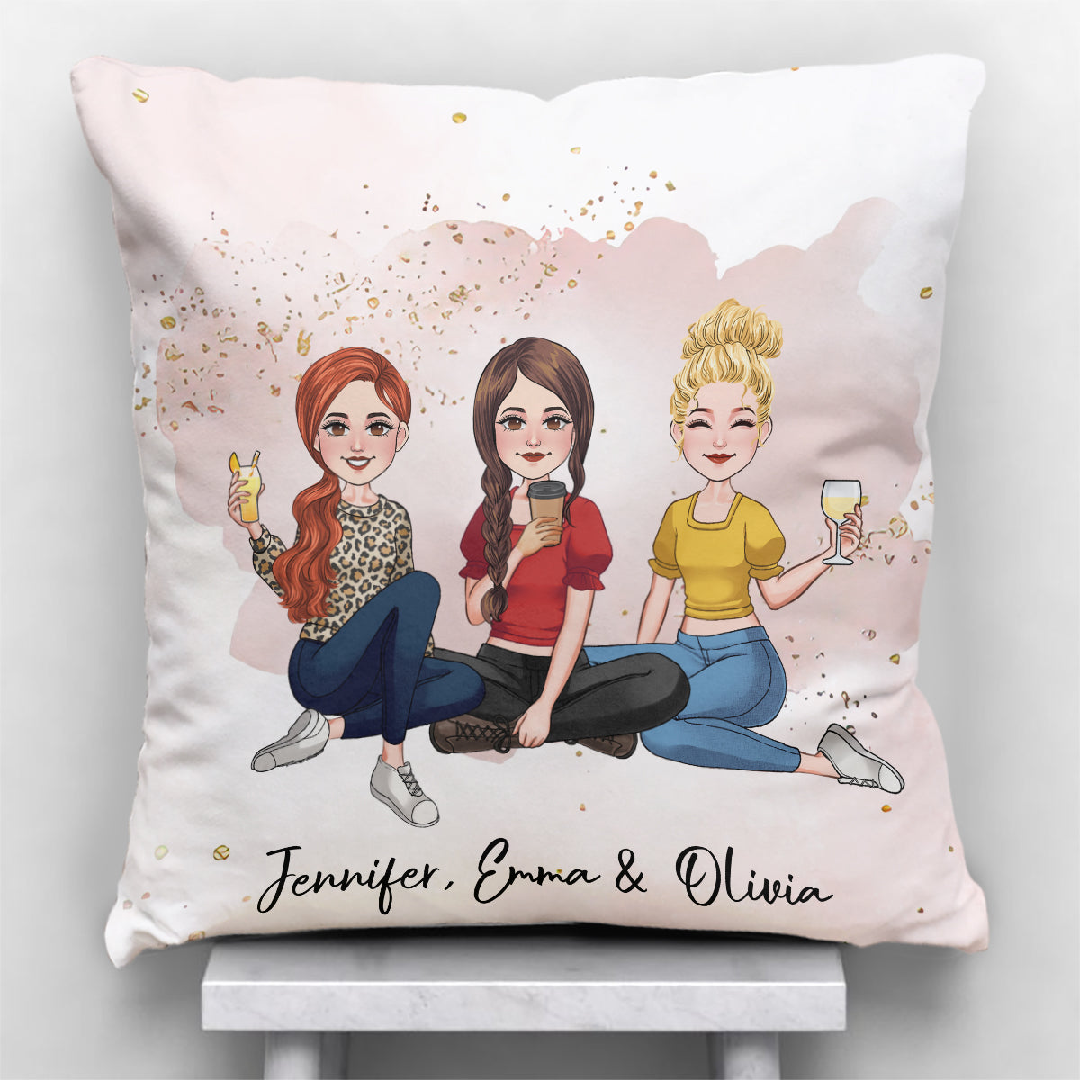 Gros câlin - Coussin décoratif personnalisé pour frères et sœurs