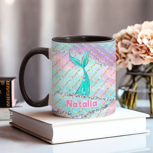 Beach Please I'm A Mermaid - Personalized Sea Lover Accent Mug