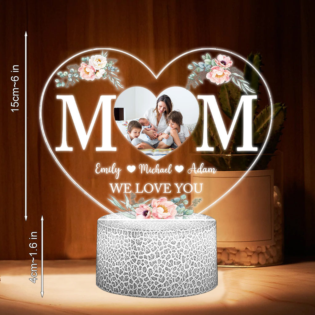 Mom - Personalized Mother's Day Mother Shaped Plaque Light Base