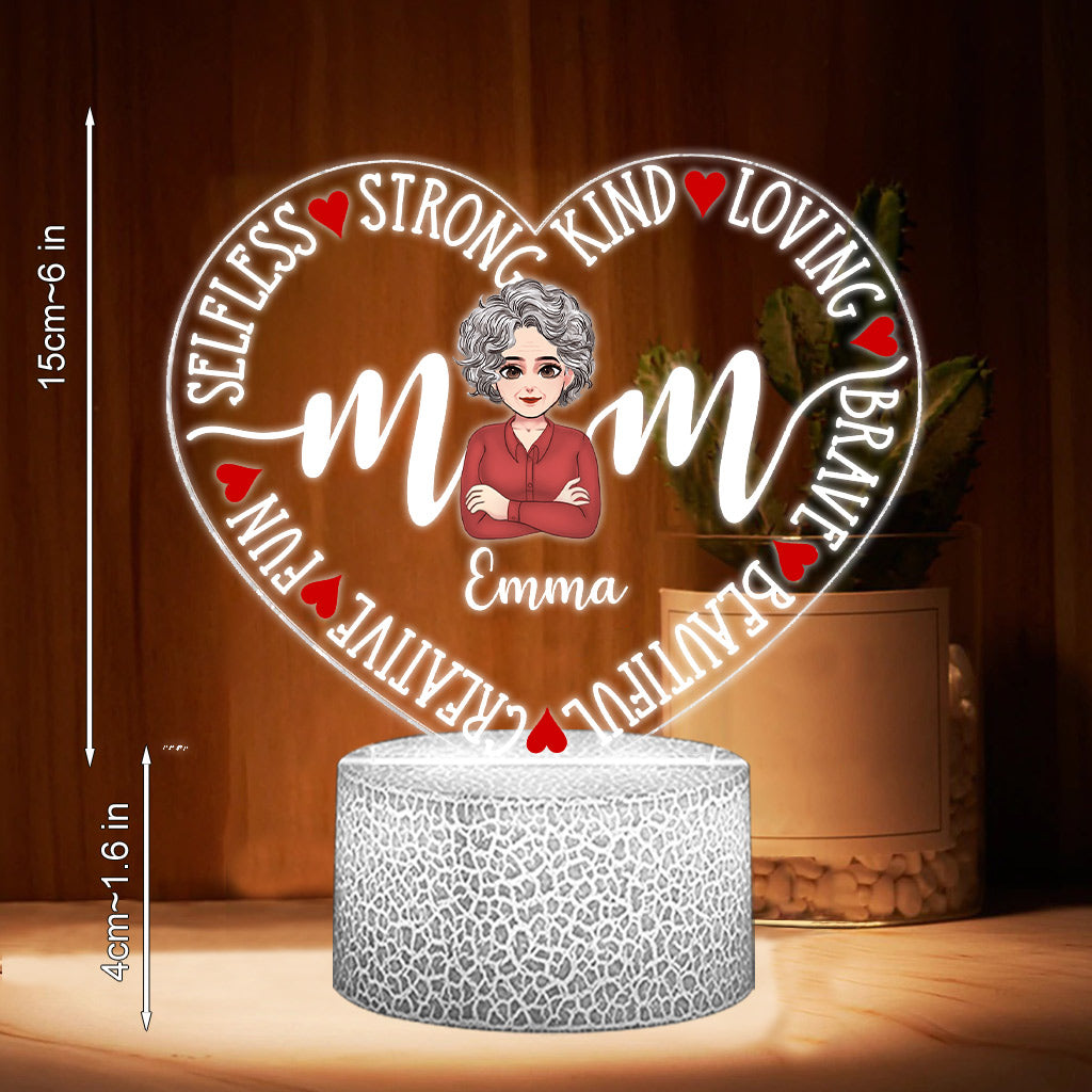 Mom - Personalized Mother's Day Mother Shaped Plaque Light Base