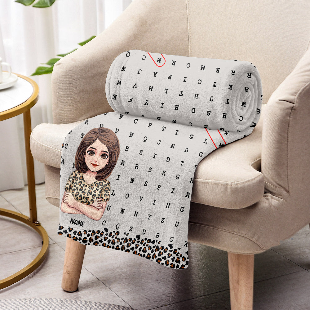 Mom Word Search - Personalized Mother's Day Mother Blanket