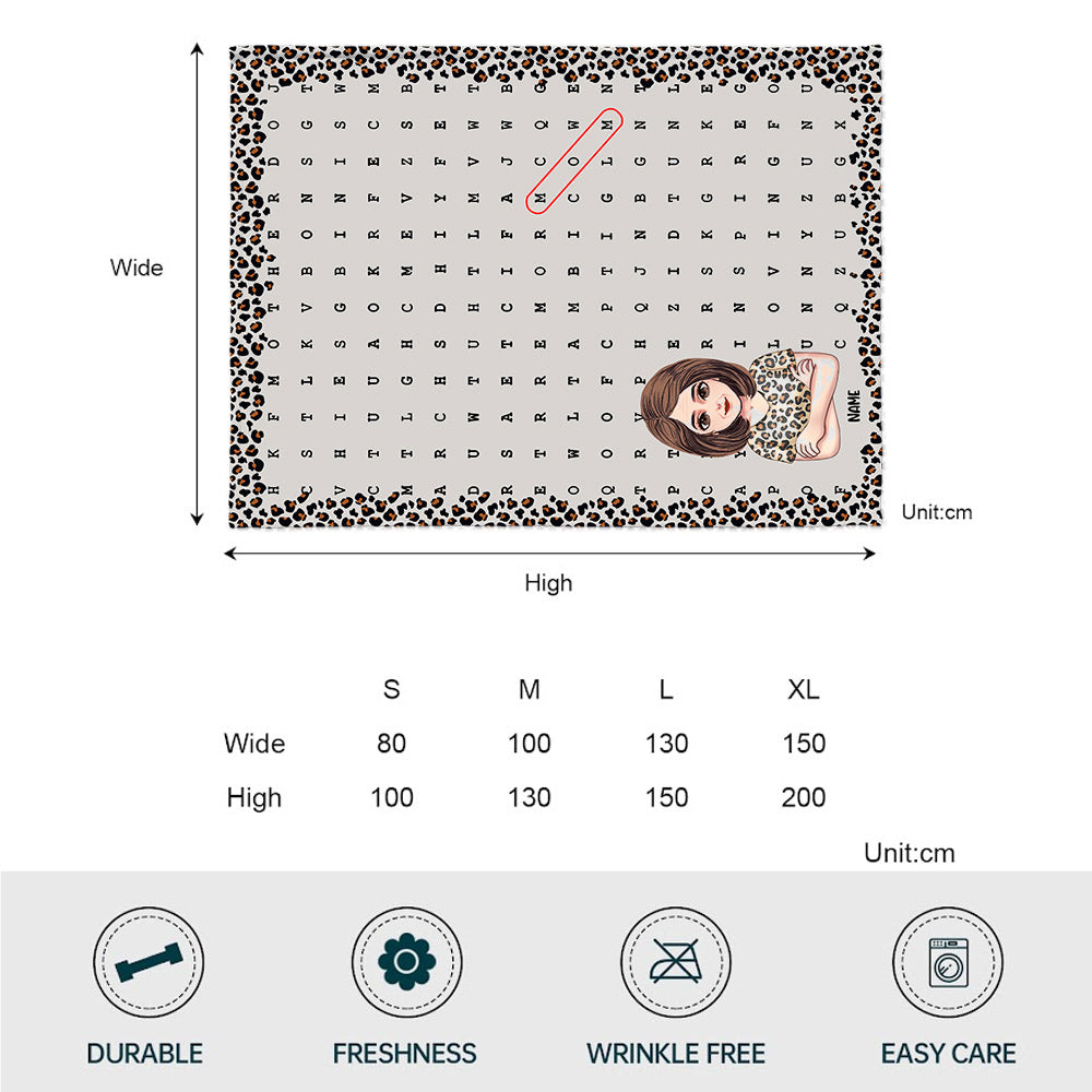 Mom Word Search - Personalized Mother's Day Mother Blanket