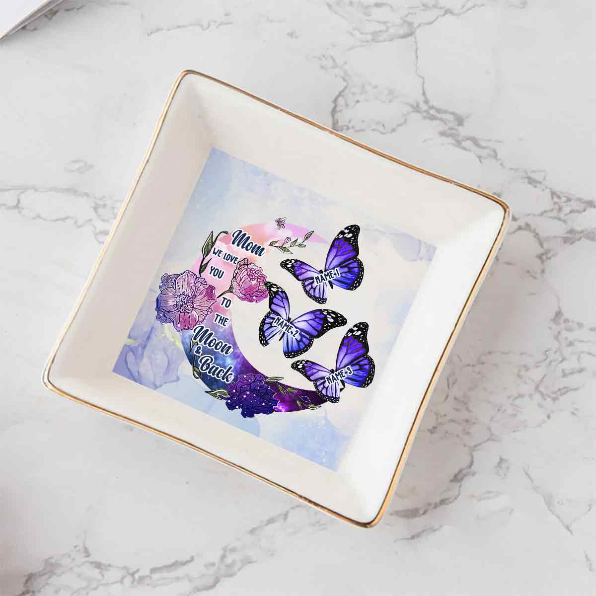 I Love You To The Moon And Back - Personalized Mother's Day Mother Jewelry Dish