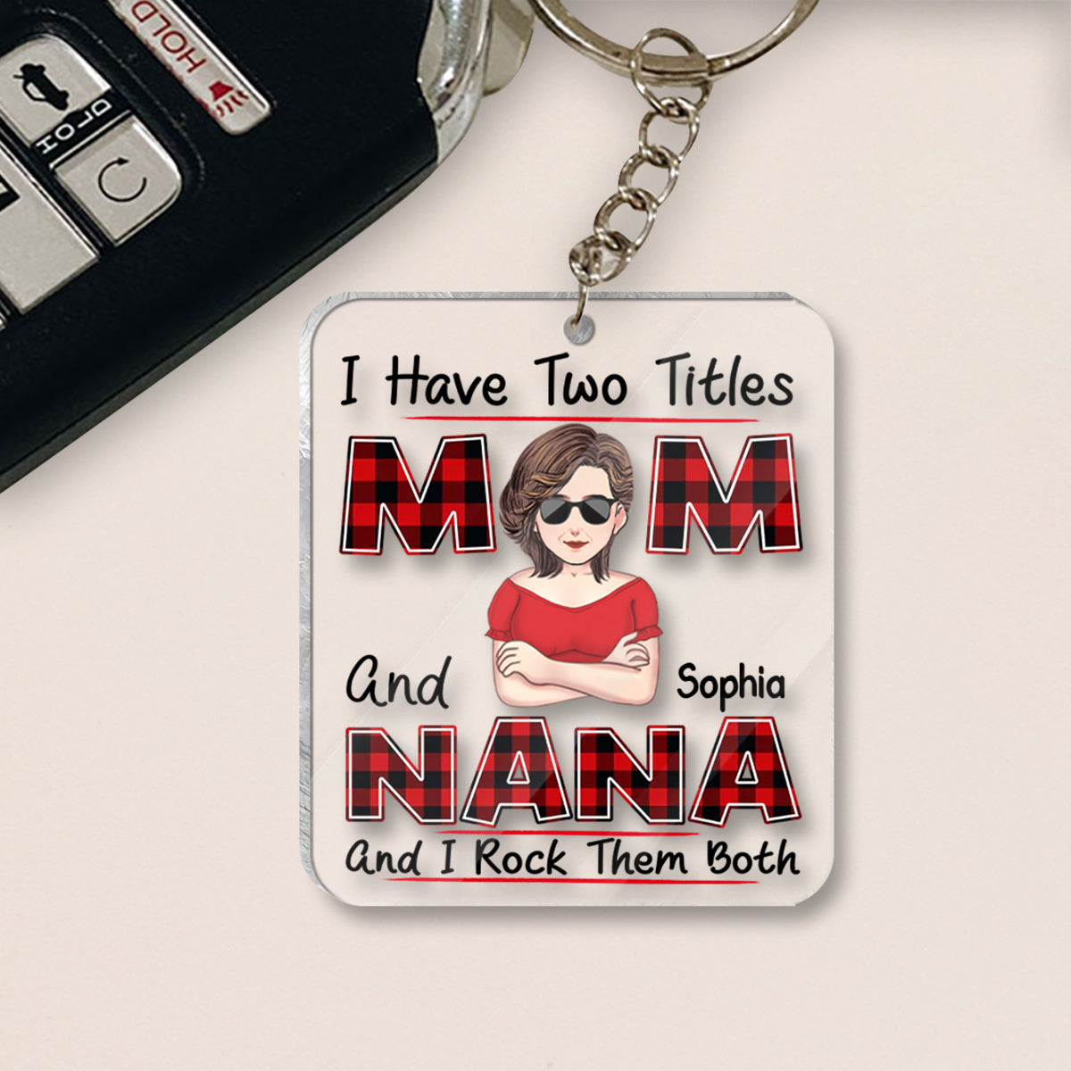I Have Two Title - Personalized Mother's Day Mother Transparent Keychain