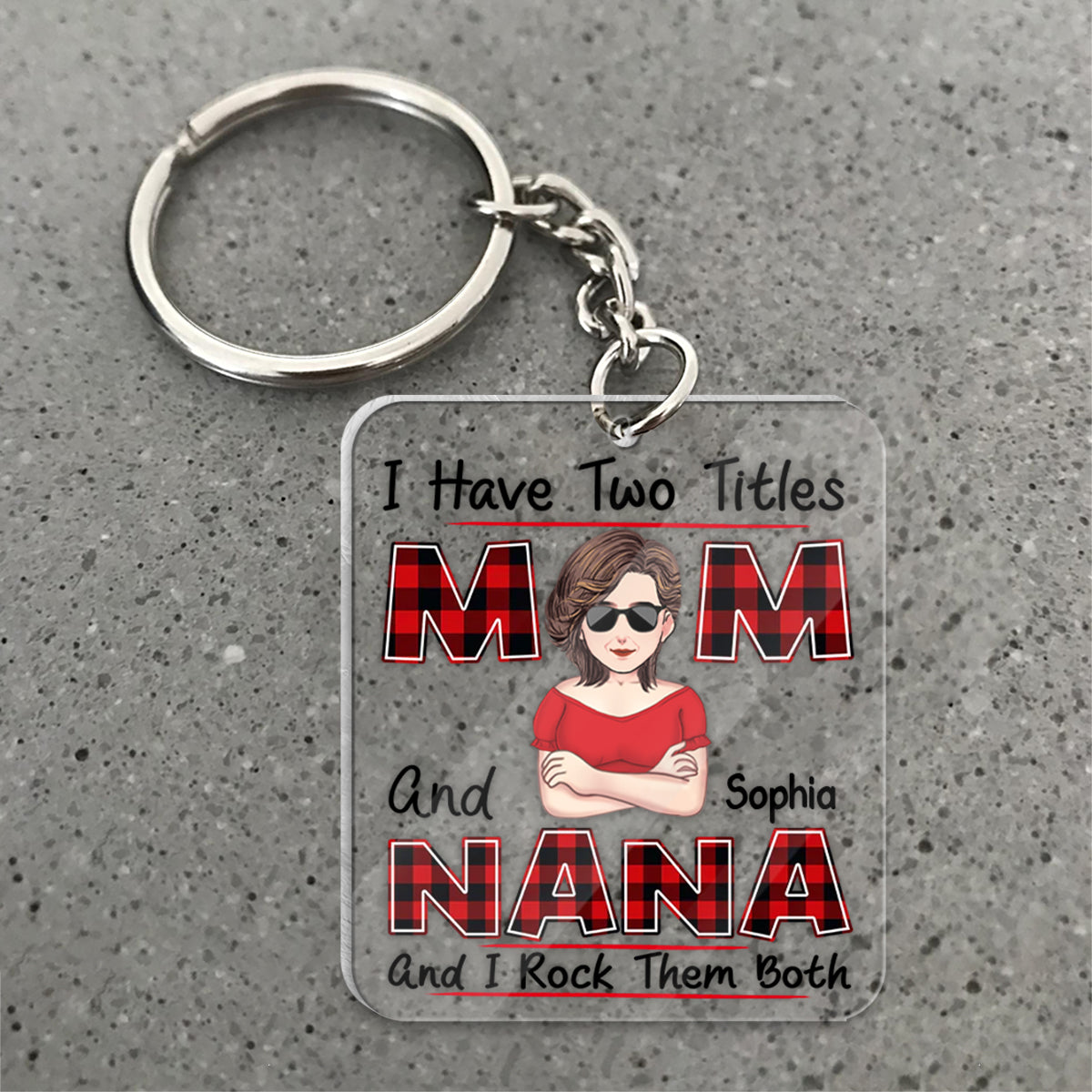 I Have Two Title - Personalized Mother's Day Mother Transparent Keychain