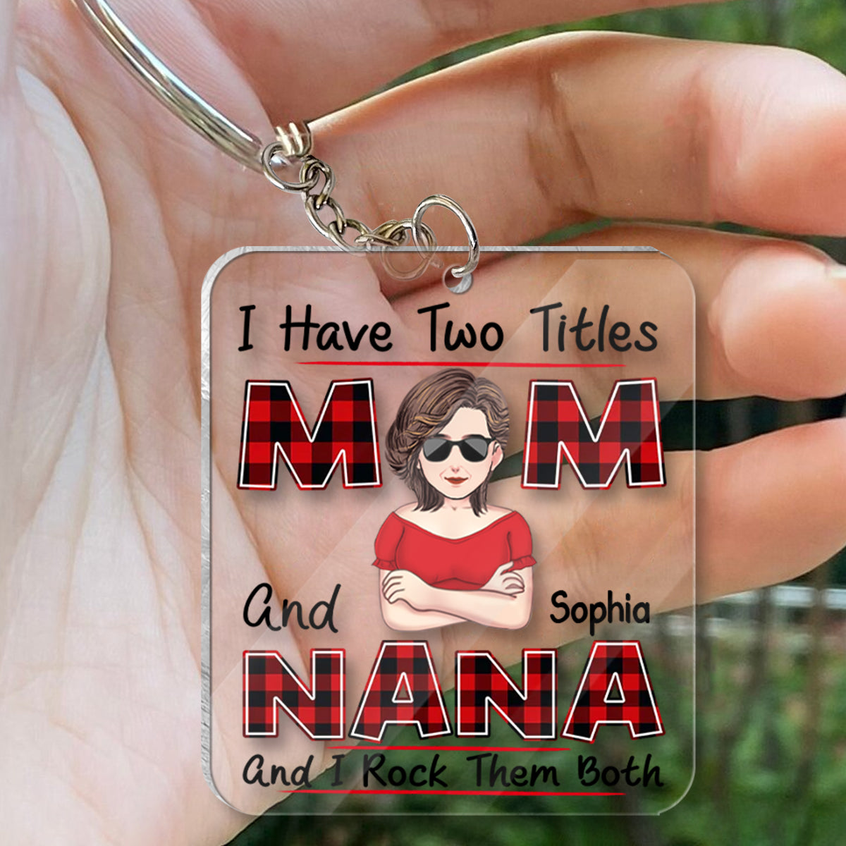I Have Two Title - Personalized Mother's Day Mother Transparent Keychain