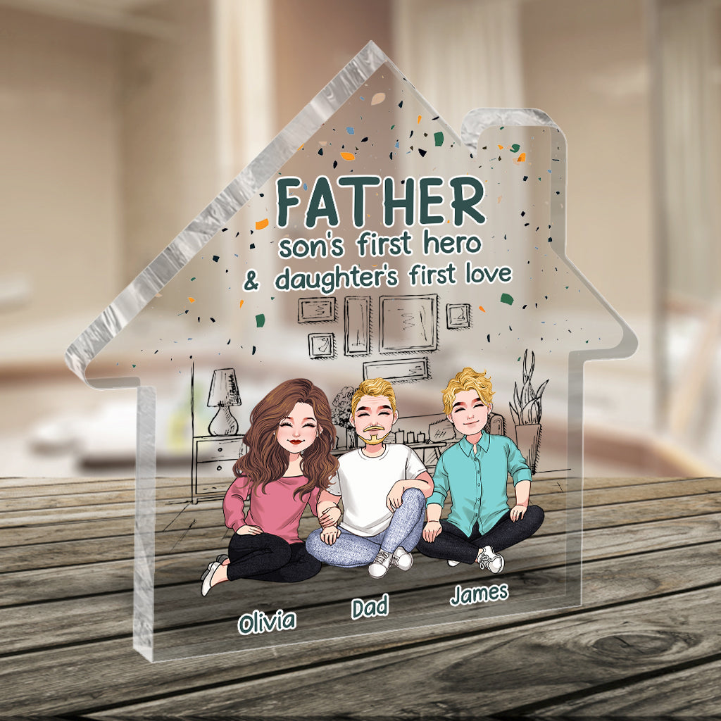 Son's First Hero - Personalized Father's Day Father Custom Shaped Acrylic Plaque