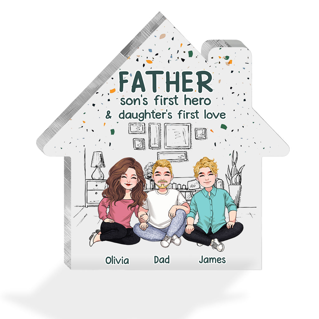 Son's First Hero - Personalized Father's Day Father Custom Shaped Acrylic Plaque