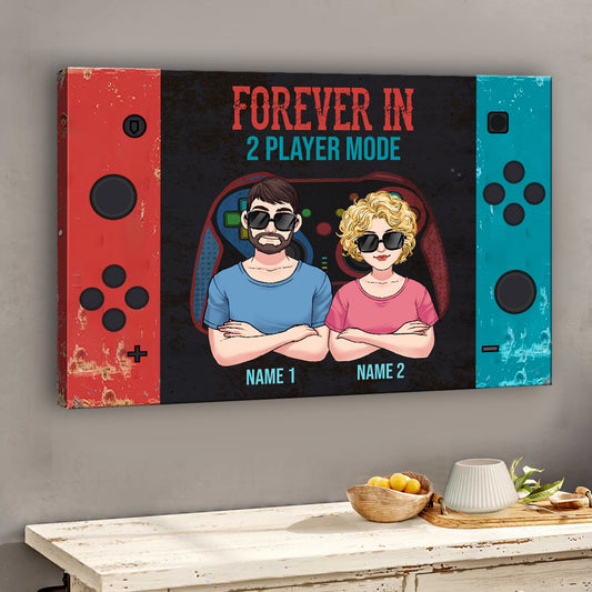Forever In 2 Player Mode - Personalized Video Game Canvas And Poster