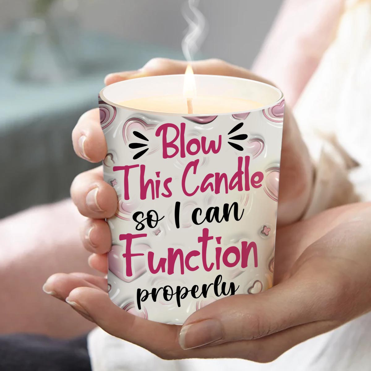 Blow So I Can - Personalized Couple Candle With Wooden Lid