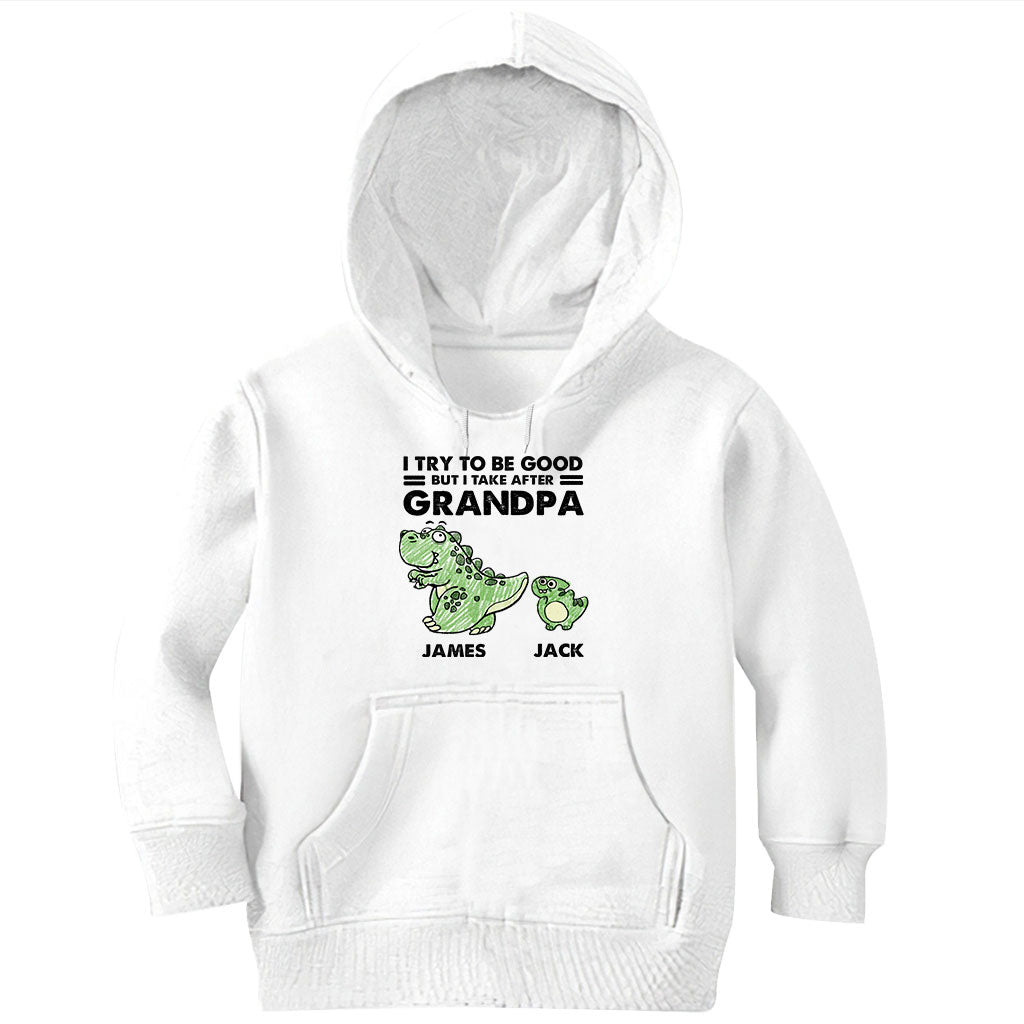 Ich bin ganz nach meiner Oma/meinem Opa gekommen – Geschenk für Opa – Personalisiertes T-Shirt und Hoodie