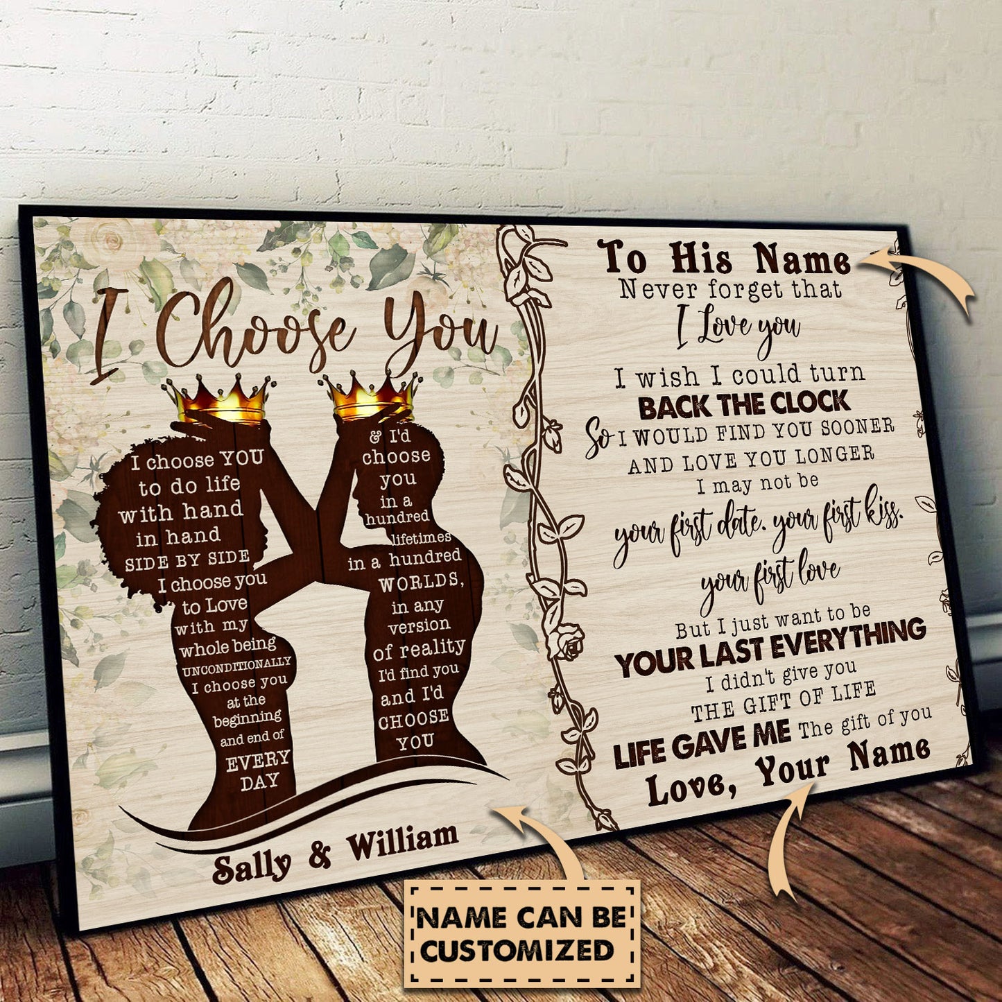 I Choose You - Personalized Couple Canvas and Poster 0124
