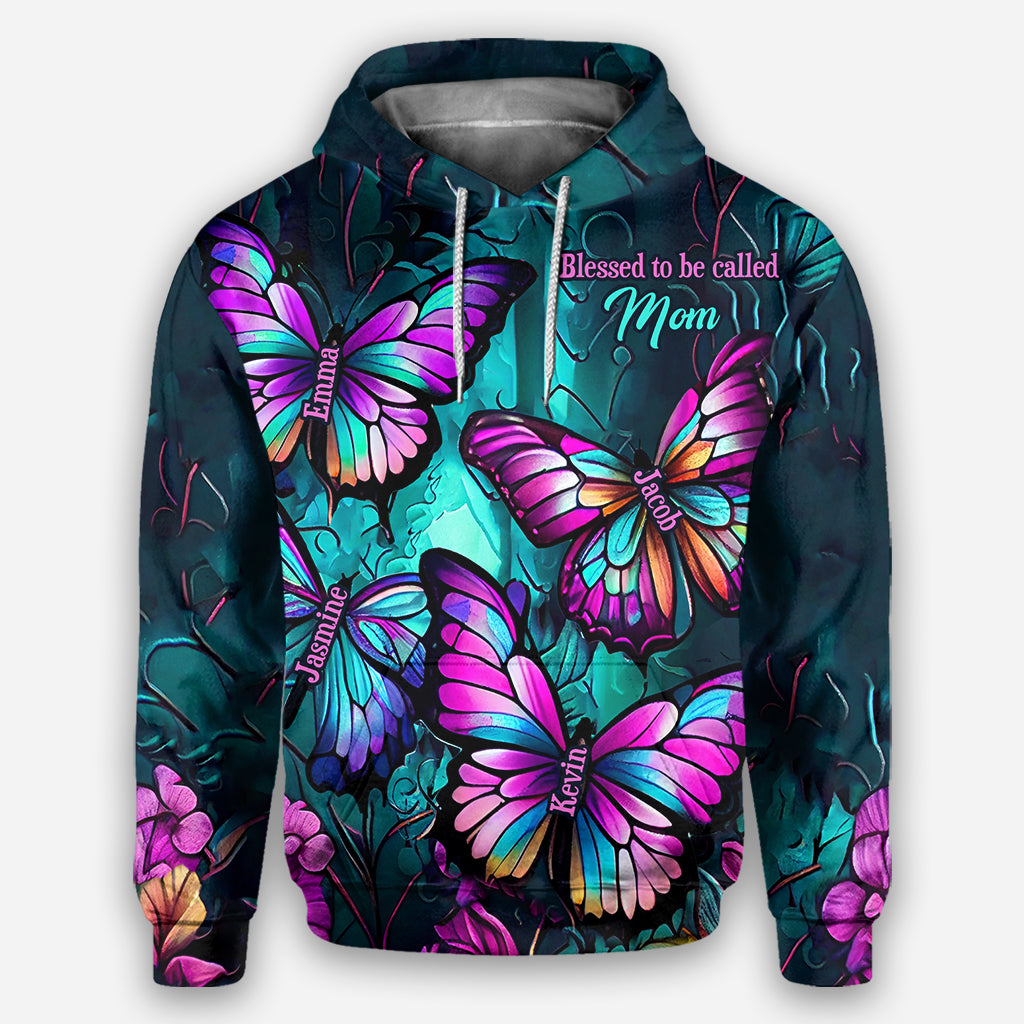 Grandma's Butterflies - Personalized Grandma All Over Shirt