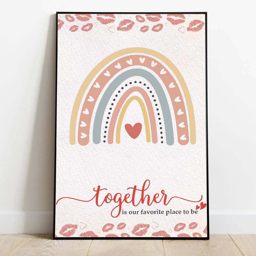 Together Is Our Favorite Place To Be - Personalized Couple Canvas And Poster