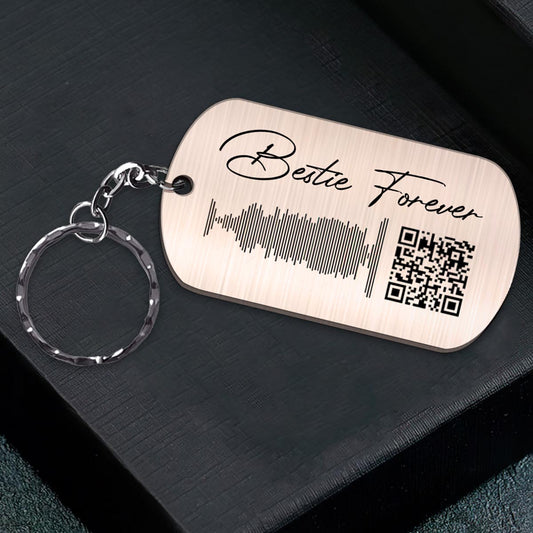Personalisierter Song „Bestie Forever“ – Personalisierter Edelstahl-Schlüsselanhänger für „Bestie Forever“