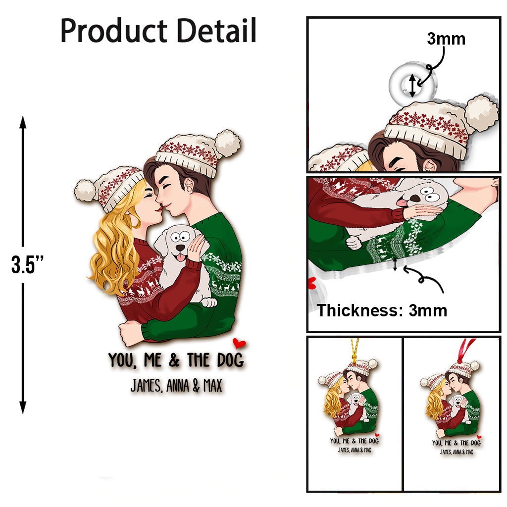 You Me And The Dog Cat - gift for dog lover, cat lover - Personalized Transparent Ornament